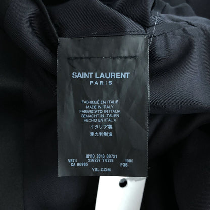 Saint Laurent Paris Wool Peaked Lapel Smoking Jacket 36 Black — view 7