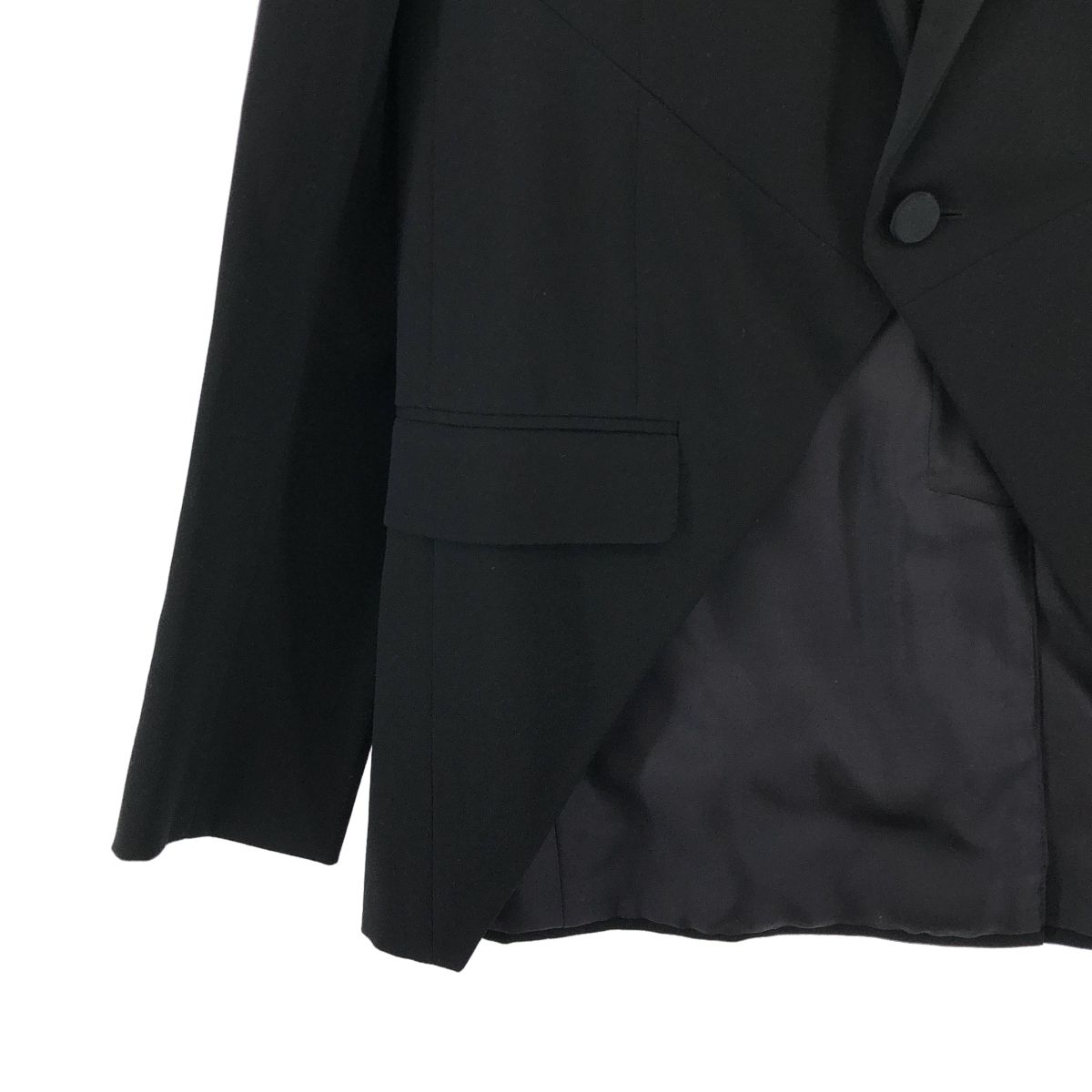 Saint Laurent Paris Wool Peaked Lapel Smoking Jacket 36 Black — view 3