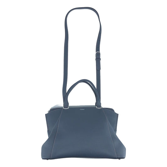 Cartier C de Cartier 2-Way Leather Handbag Navy