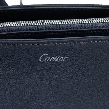 Cartier C de Cartier 2-Way Leather Handbag Navy — view 8