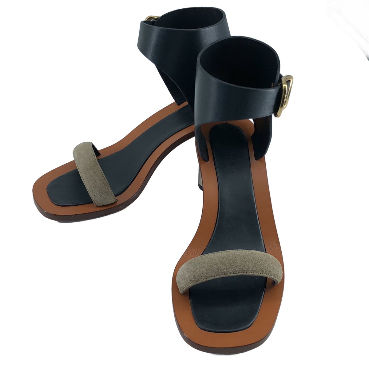 Celine Phoebe Philo Era Bambam Metal Sandals Navy Gray Gold 37