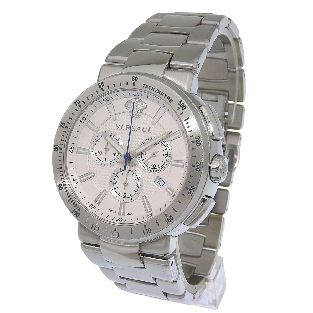 Versace Stainless Steel Quartz Chronograph White Dial Watch — view 2