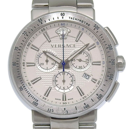 Versace Stainless Steel Quartz Chronograph White Dial Watch