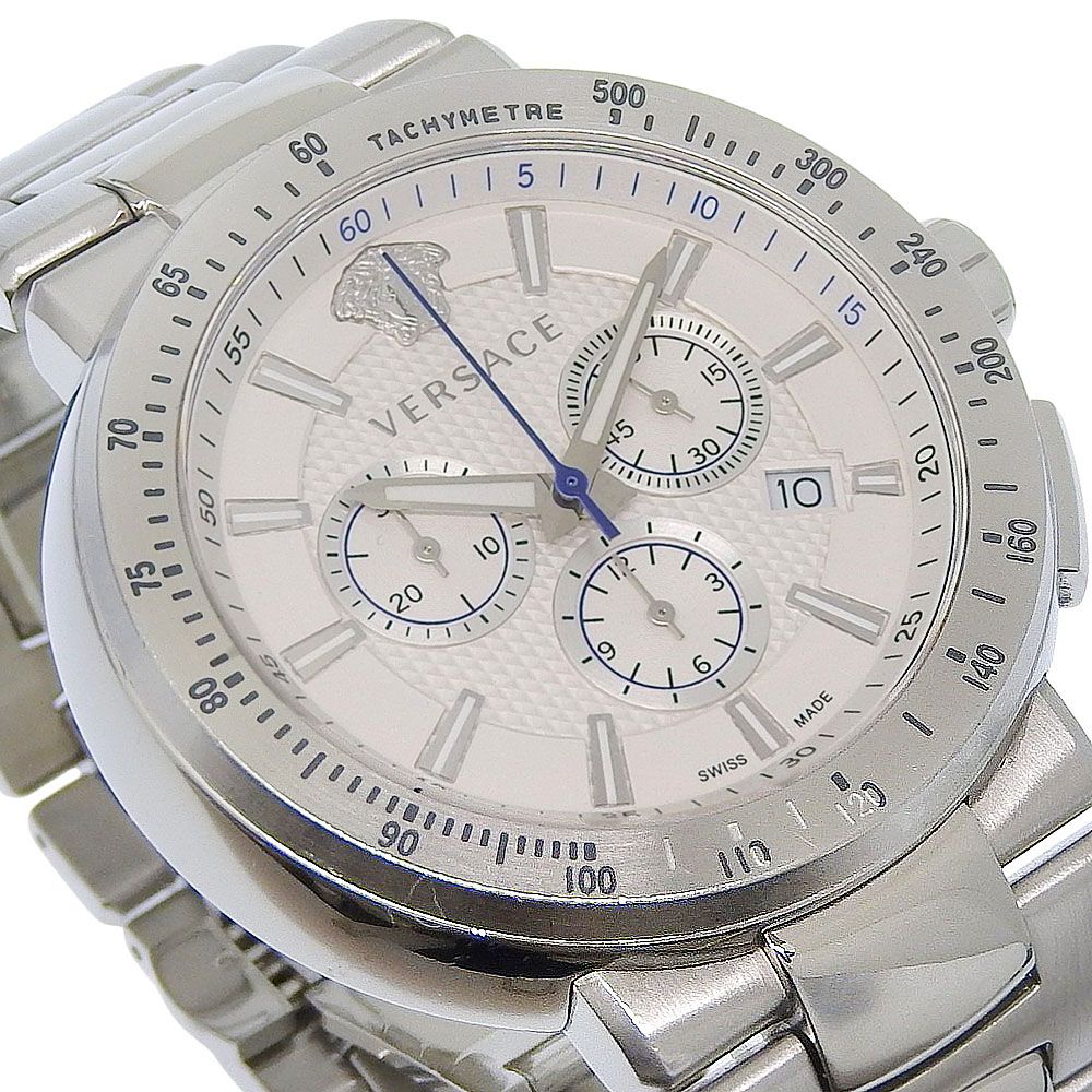 Versace Stainless Steel Quartz Chronograph White Dial Watch — view 3