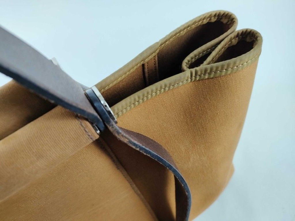 Hermes Shoulder Bag Kabak Elan PM Brown Canvas Leather Silver — view 4
