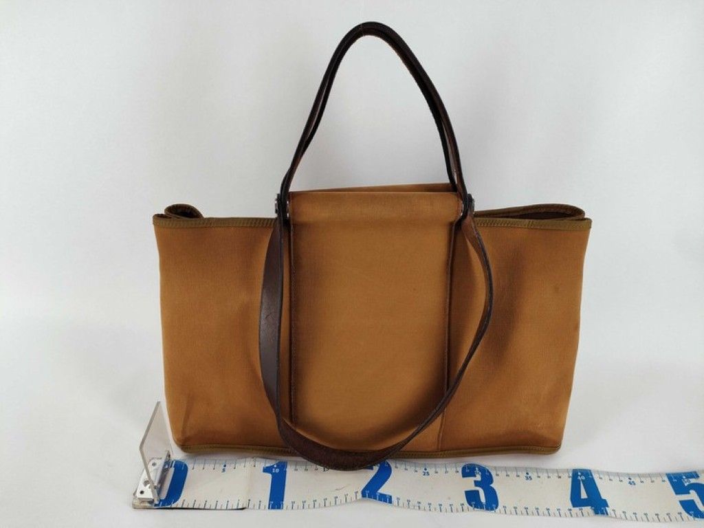 Hermes Shoulder Bag Kabak Elan PM Brown Canvas Leather Silver — view 2