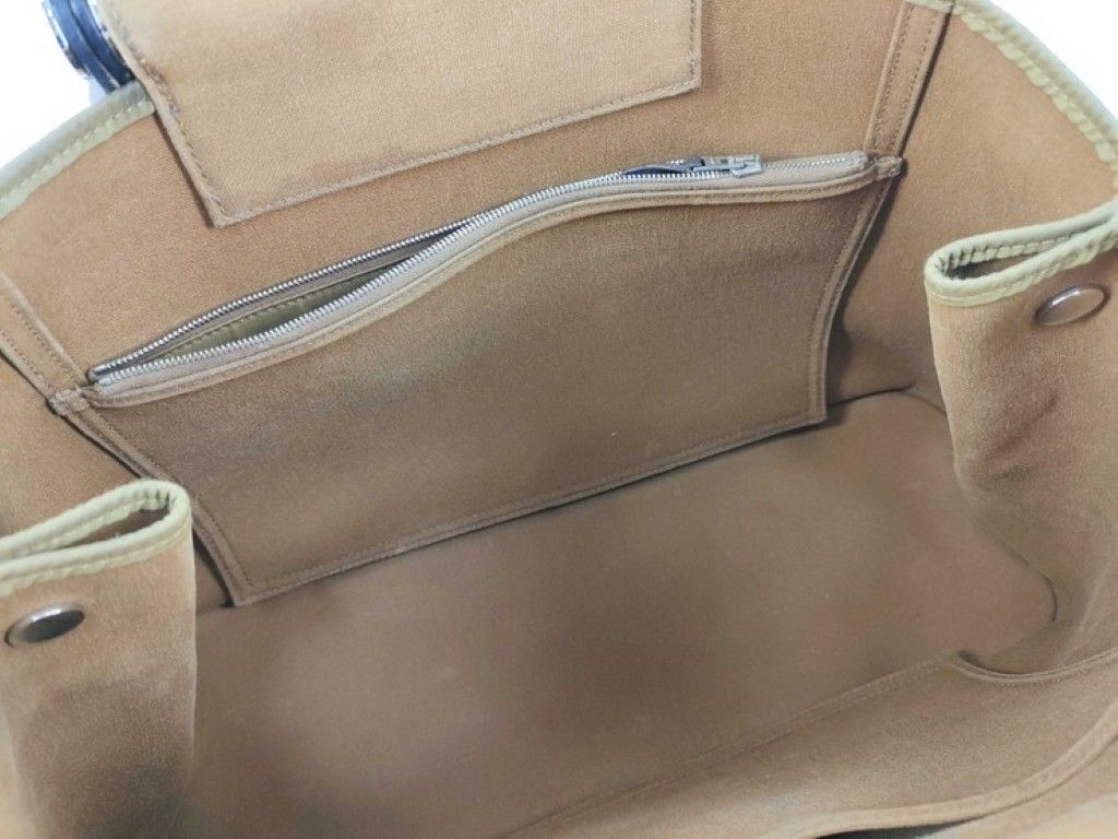 Hermes Shoulder Bag Kabak Elan PM Brown Canvas Leather Silver — view 7