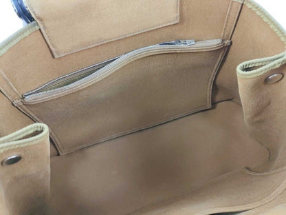 Hermes Shoulder Bag Kabak Elan PM Brown Canvas Leather Silver — view 7