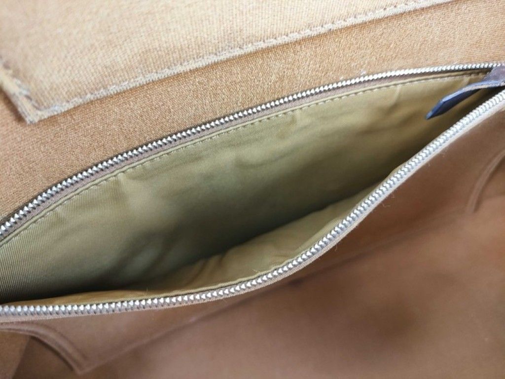 Hermes Shoulder Bag Kabak Elan PM Brown Canvas Leather Silver — view 8