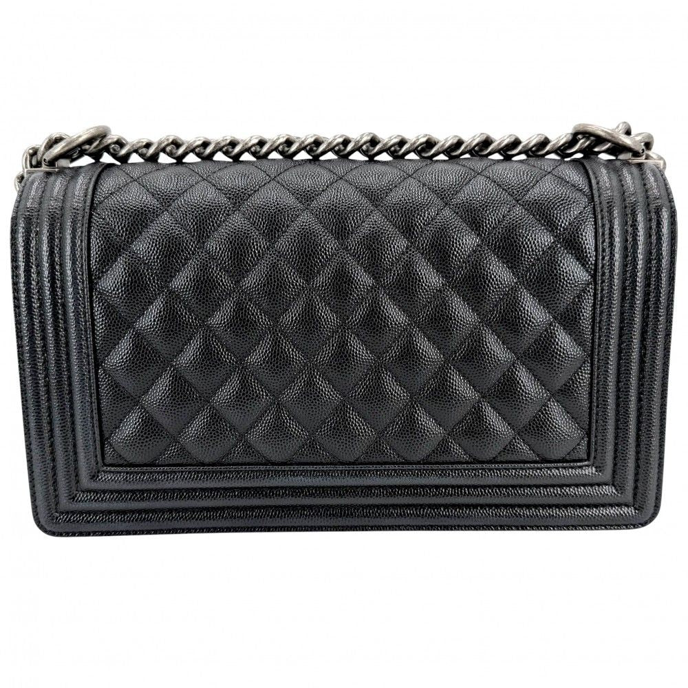 Chanel Shoulder Bag Quilted Boy CC Logo Crossbody Boy Caviar Leather Black — view 2