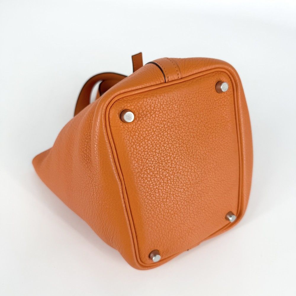 Hermes Handbag Picotin PM Leather Orange Silver — view 3