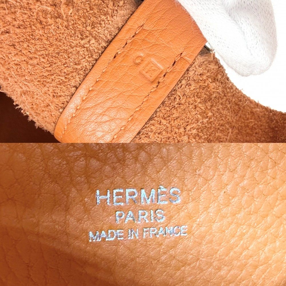 Hermes Handbag Picotin PM Leather Orange Silver — view 5
