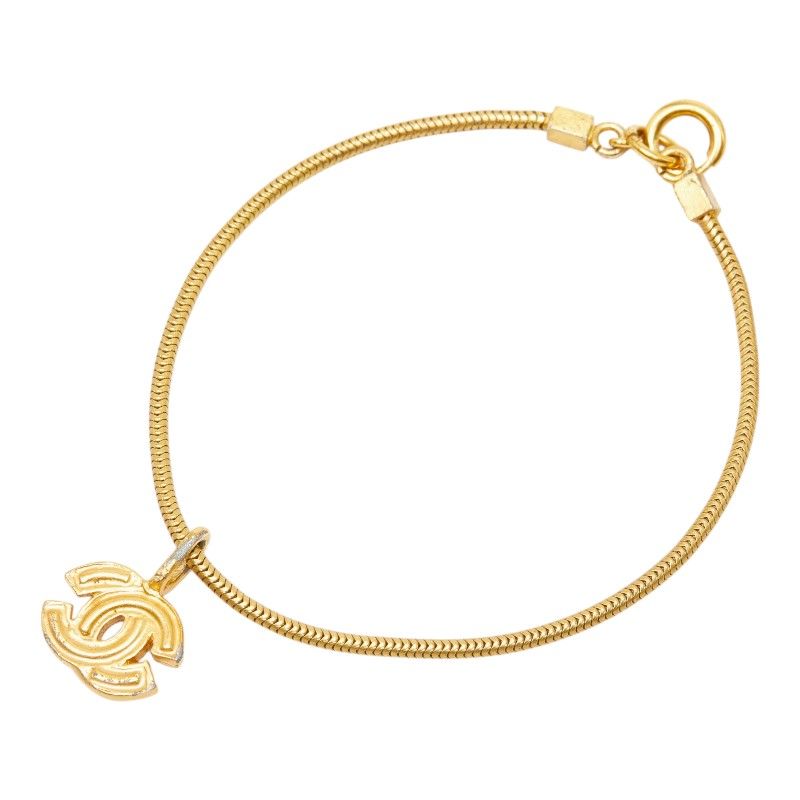 Chanel CC Logo Bracelet Gold Plated