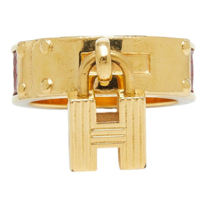 Hermes Kelly Scarf Ring Gold Plated Leather — view 2