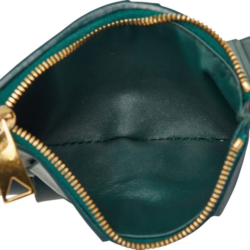 Bottega Veneta Maxi Intrecciato Cassette Bifold Wallet Green Leather — view 7