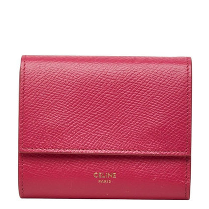 Celine Small Trifold Wallet Pink Leather