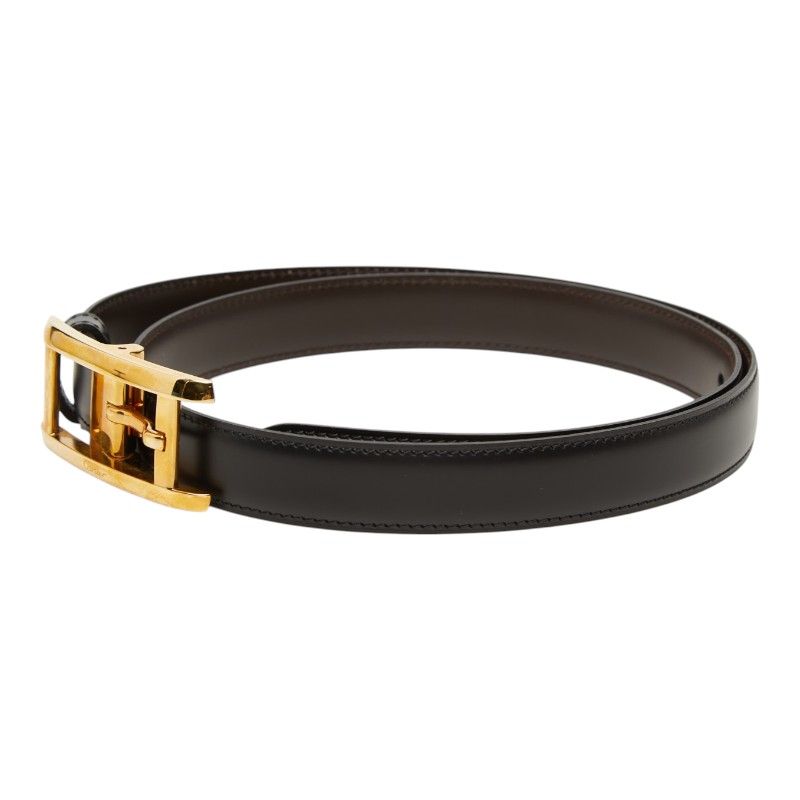 Cartier Tank Reversible Narrow Belt Black Brown Gold Leather — view 2