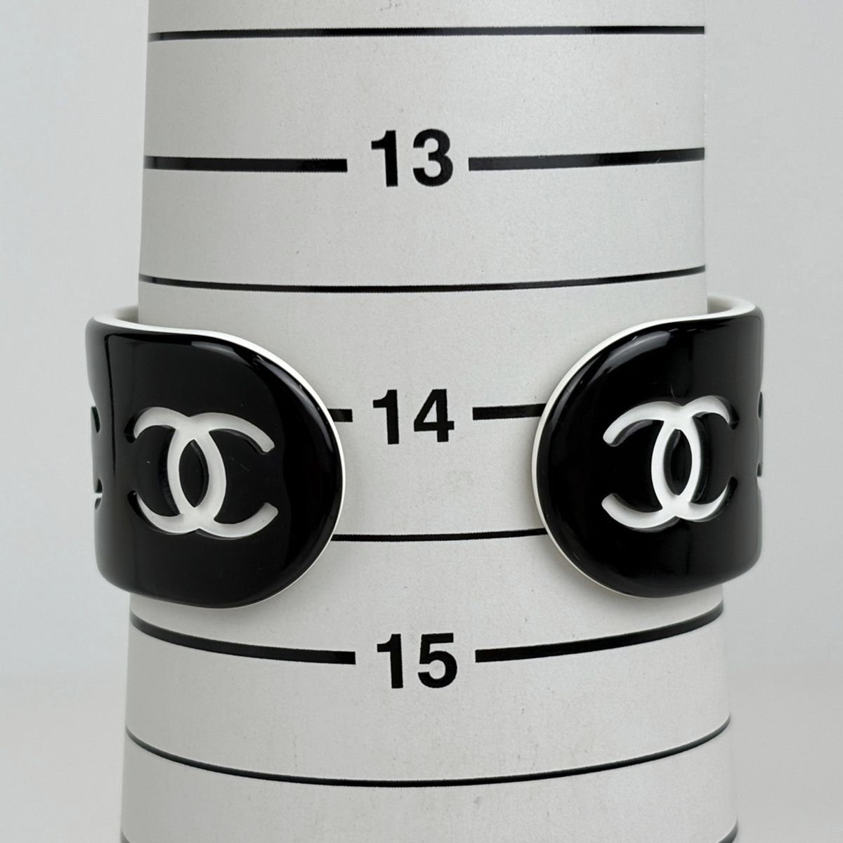 Chanel CC Logo Bangle Plastic Black Bracelet — view 6