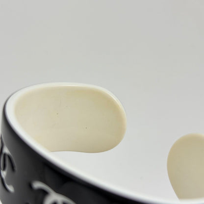 Chanel CC Logo Bangle Plastic Black Bracelet — view 4