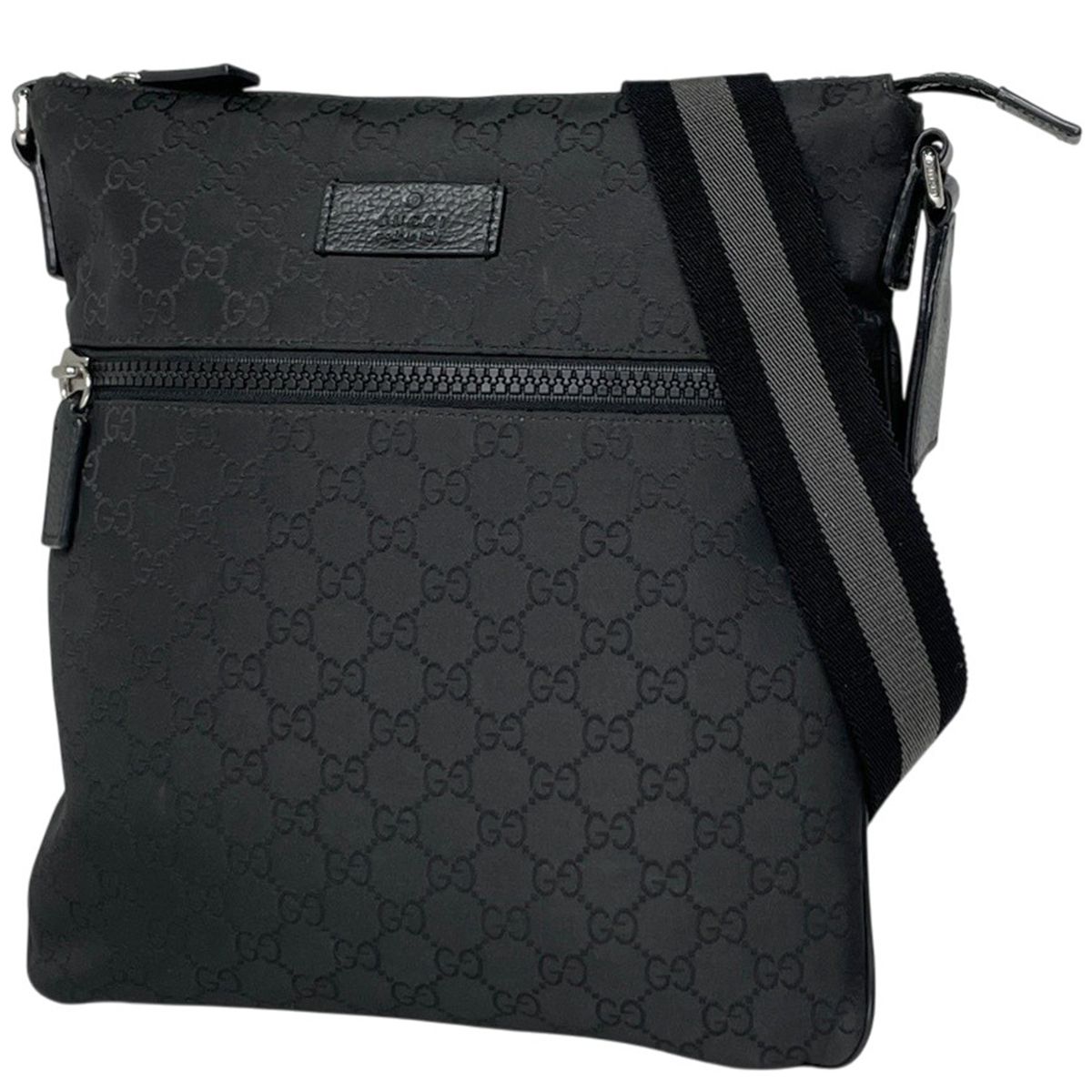 Gucci Shoulder Bag GG Pattern Nylon Black