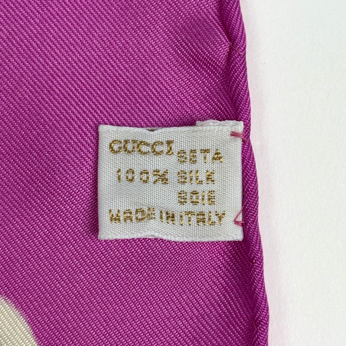 Gucci Scarf Flower Butterfly Tableware Shoes Horsebit Silk Pink Purple — view 2