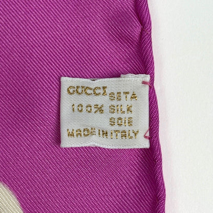 Gucci Scarf Flower Butterfly Tableware Shoes Horsebit Silk Pink Purple — view 2
