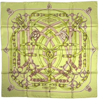 Hermes Carre 90 Avalcadour Scarf Cavalcadour Silk Green Multicolor