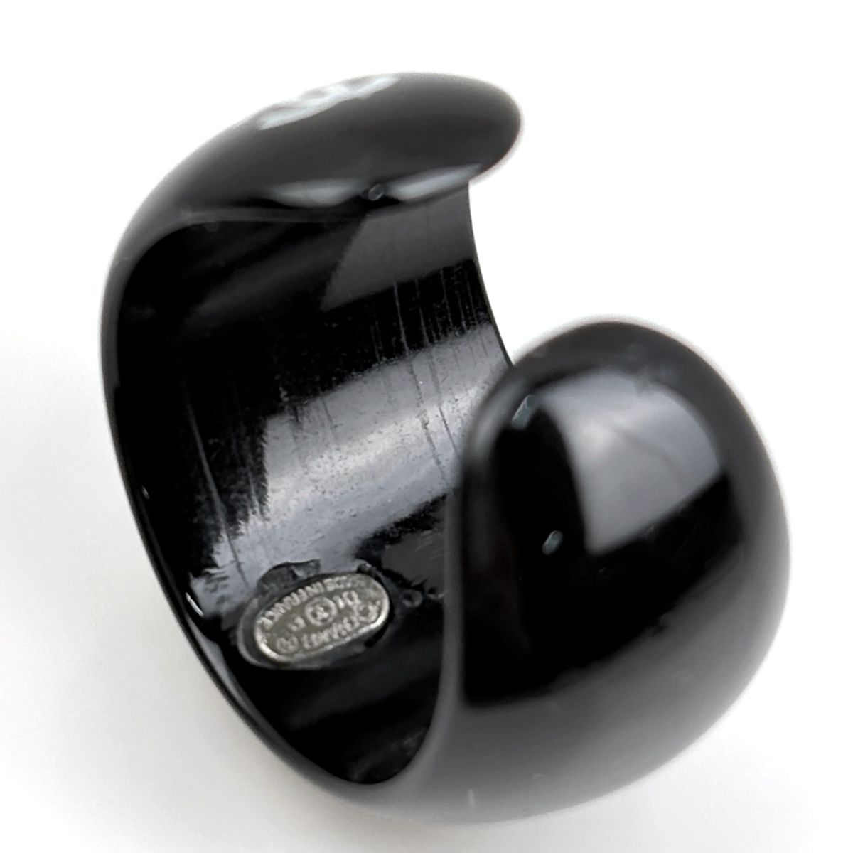 Chanel Ring CC Logo Plastic Black — view 4