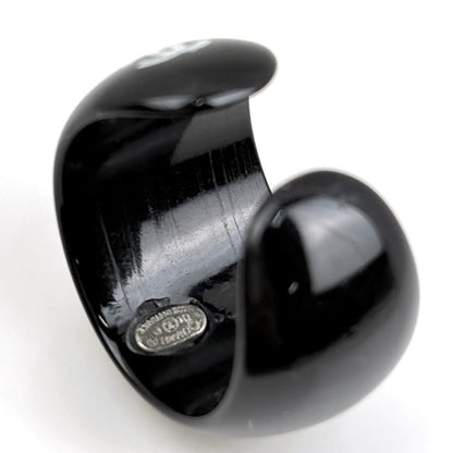 Chanel Ring CC Logo Plastic Black — view 4
