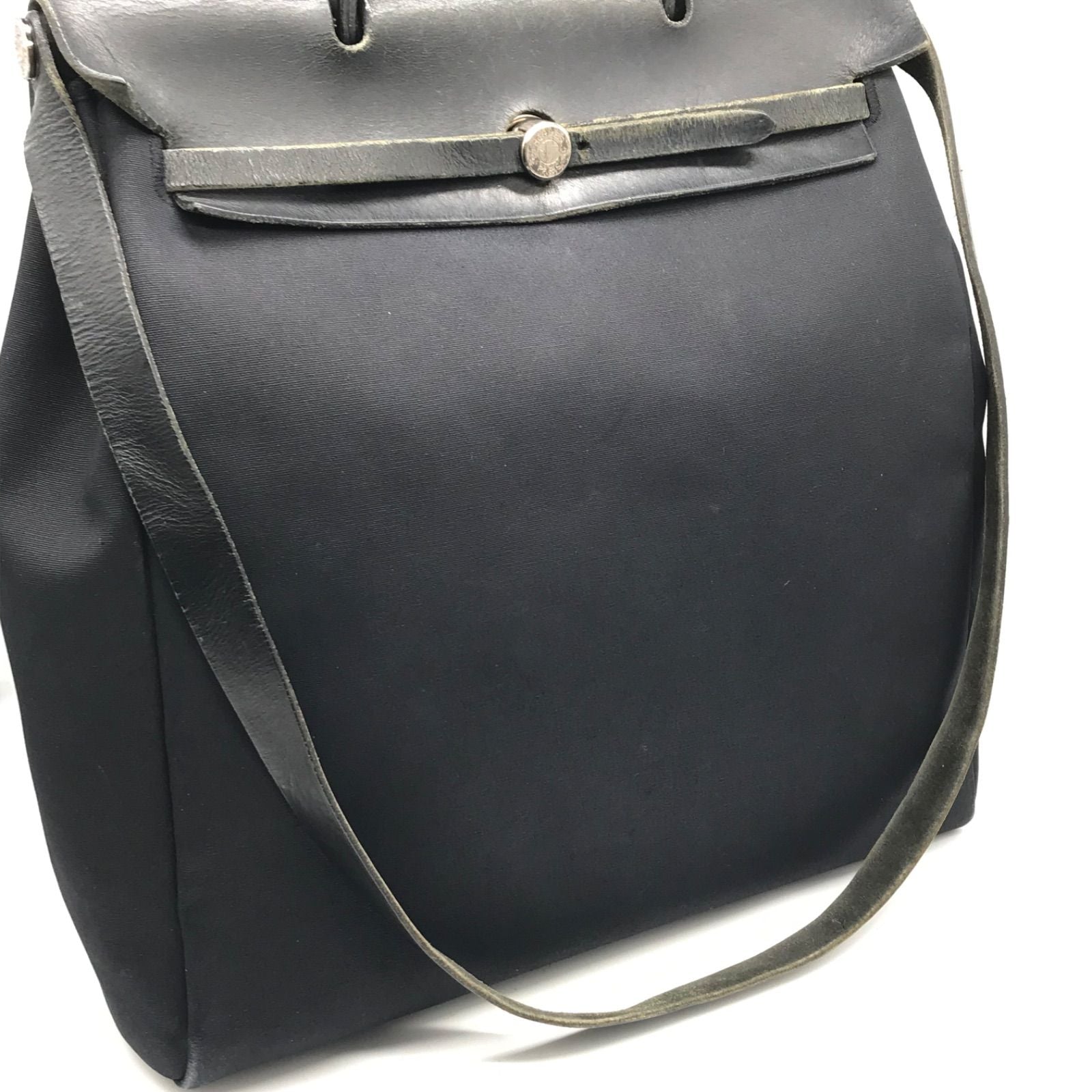 Hermes Herbag MM 2-Way Shoulder Bag Black Price Negotiation Welcome — view 8