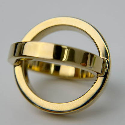 Hermes Circle Motif Scarf Ring Plated Gold Vintage — view 4