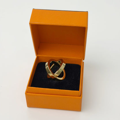 Hermes Circle Motif Scarf Ring Plated Gold Vintage — view 2