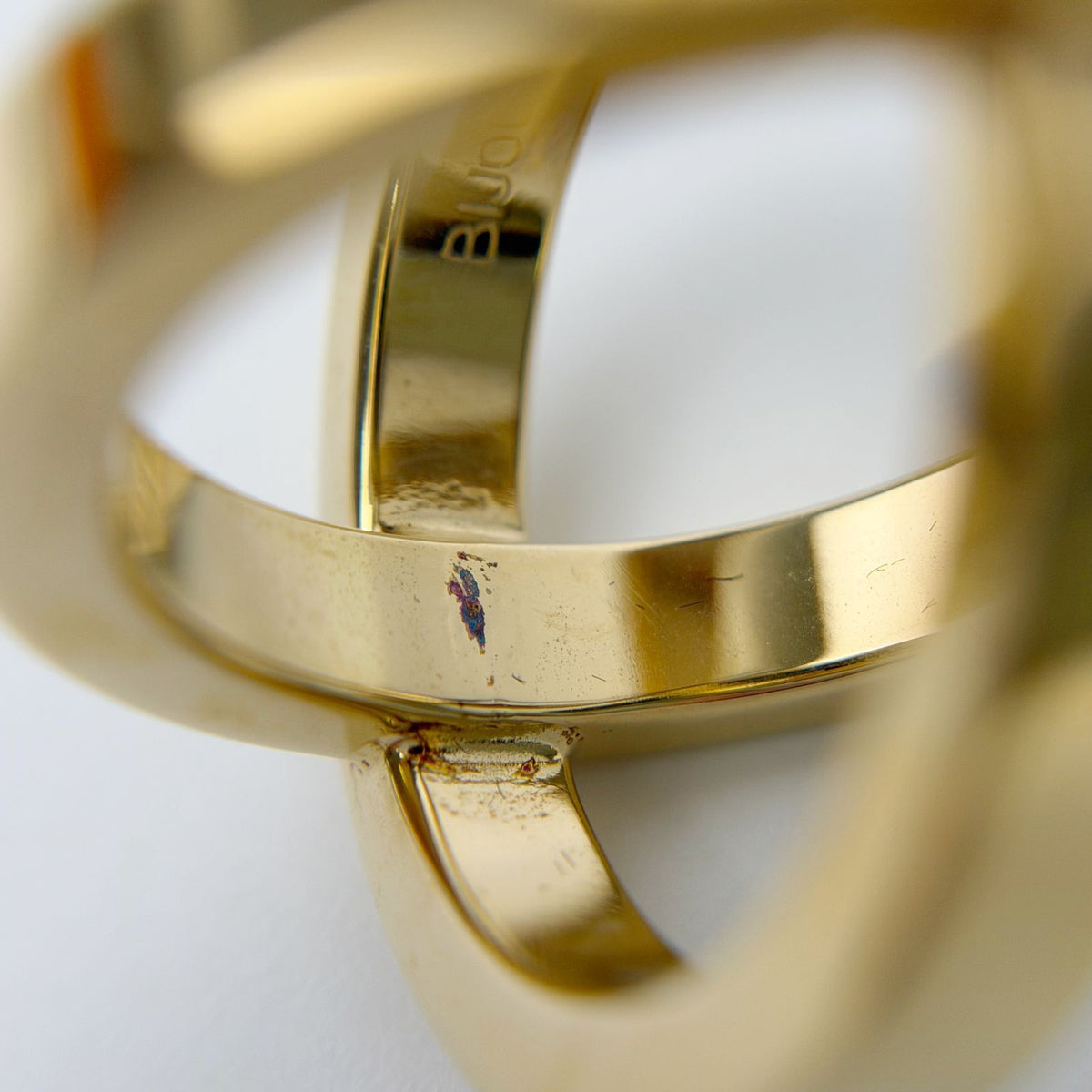 Hermes Circle Motif Scarf Ring Plated Gold Vintage — view 6