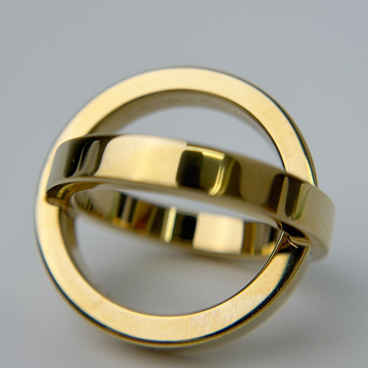 Hermes Circle Motif Scarf Ring Plated Gold Vintage — view 5