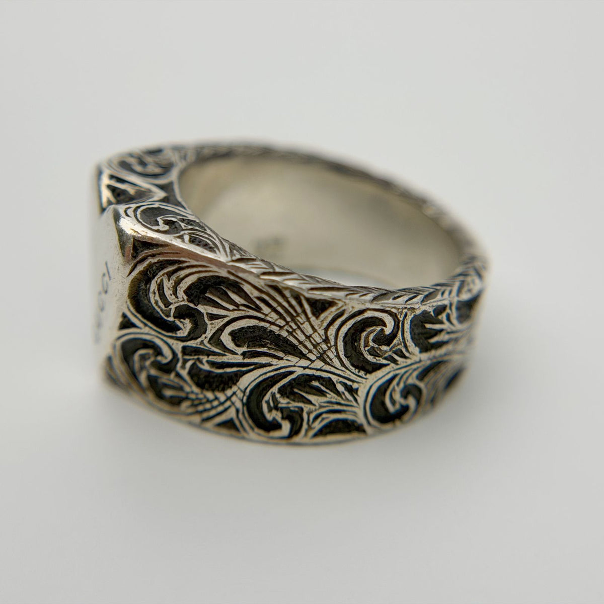 Gucci Heart Arabesque Ring 925 Sterling Silver Vintage — view 8