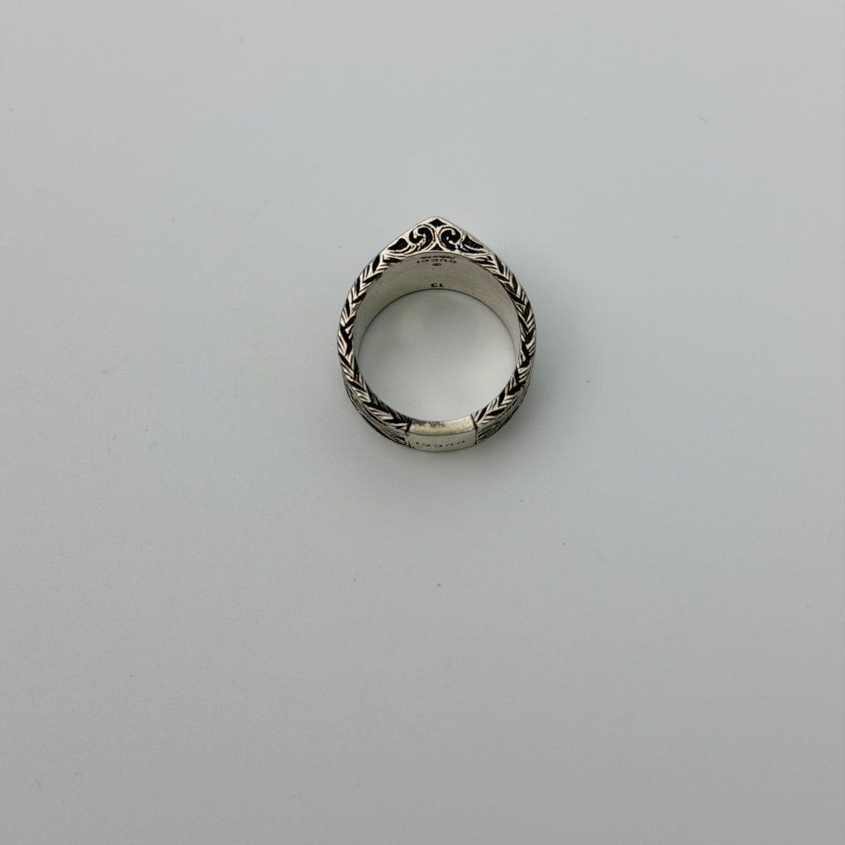 Gucci Heart Arabesque Ring 925 Sterling Silver Vintage — view 4