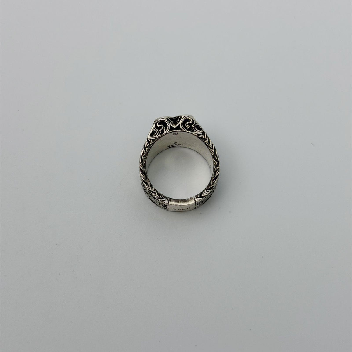 Gucci Heart Arabesque Ring 925 Sterling Silver Vintage — view 3