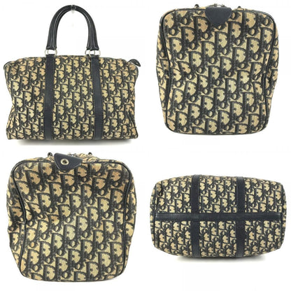 Dior Handbag Trotter Logo Leather Canvas Navy — view 8