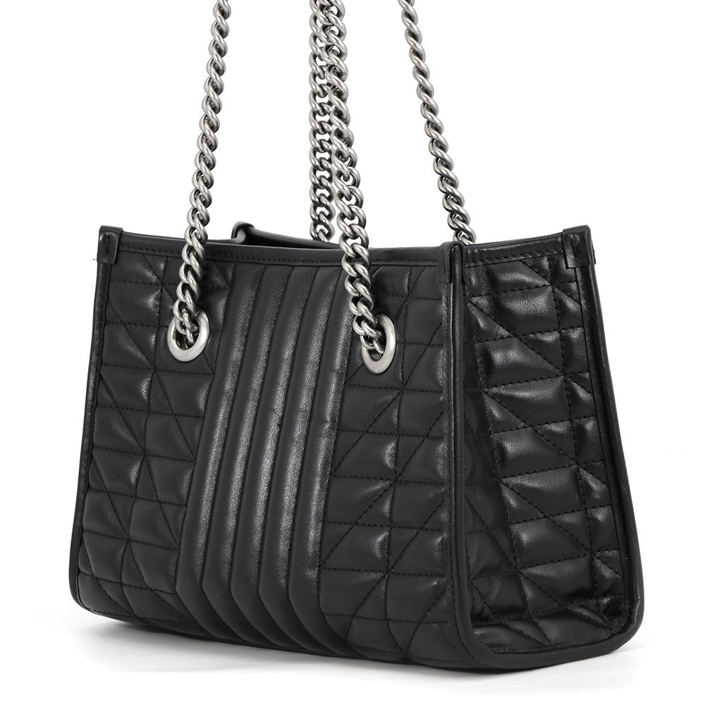 Gucci Tote Bag GG Marmont Chain Leather Black — view 2