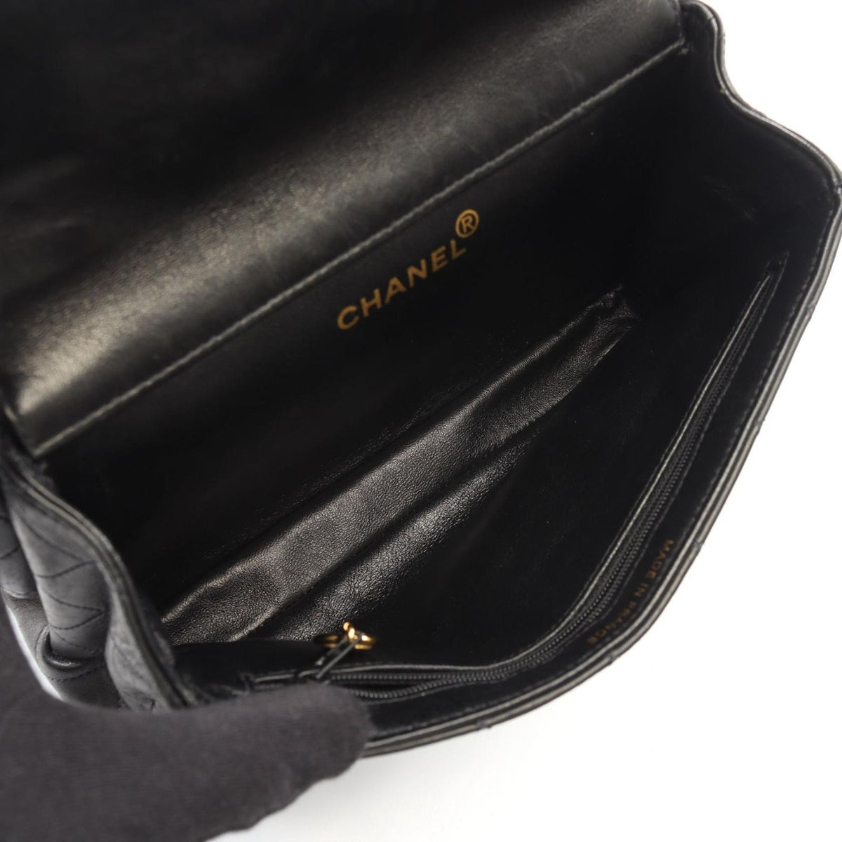 Chanel Shoulder Bag Quilted Double Face Black Lambskin Chain — view 3