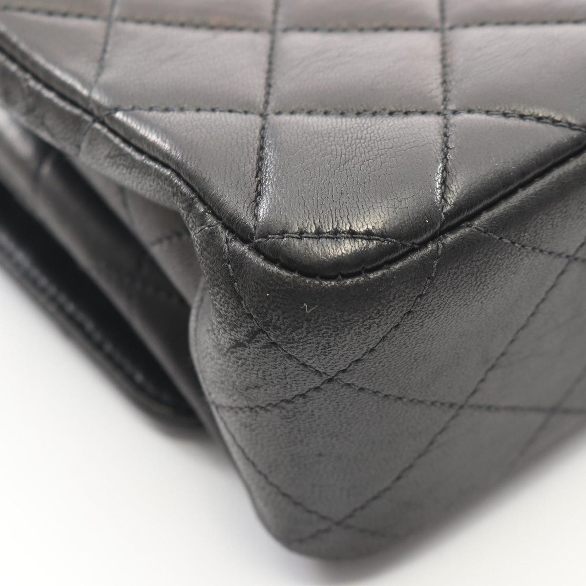 Chanel Shoulder Bag Quilted Double Face Black Lambskin Chain — view 8