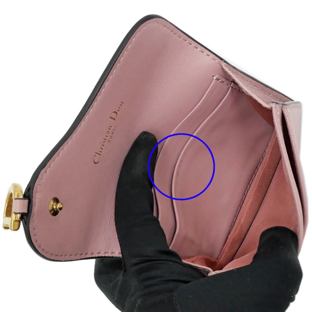 Dior Saddle Bloom Card Holder Pink Gold Case Business — view 7
