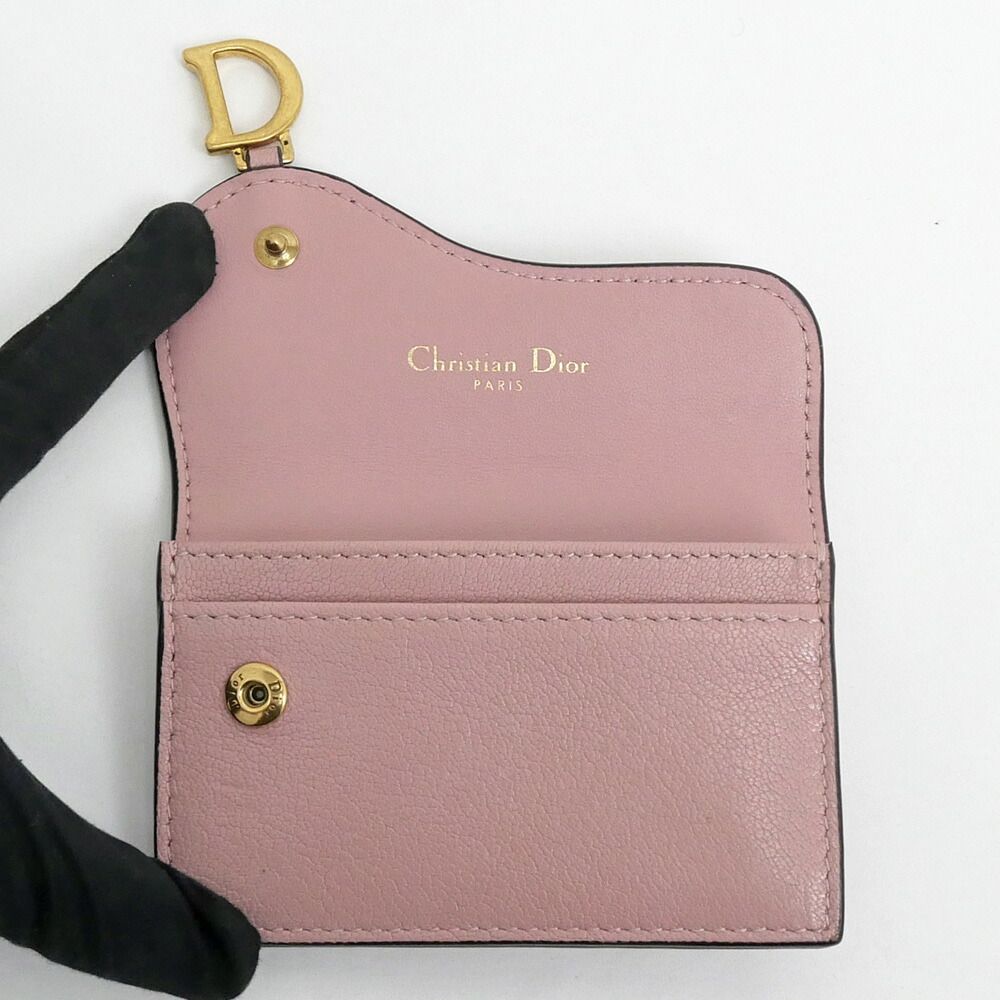 Dior Saddle Bloom Card Holder Pink Gold Case Business — view 6