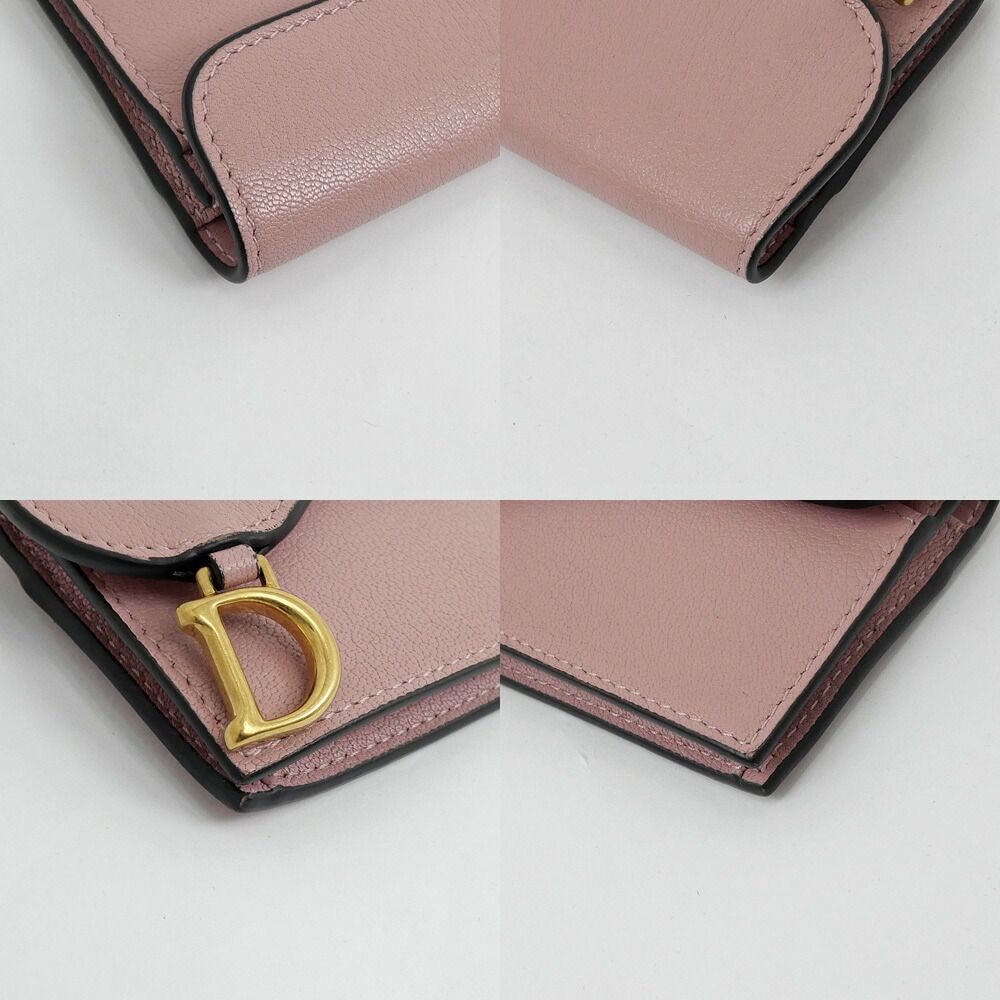 Dior Saddle Bloom Card Holder Pink Gold Case Business — view 5