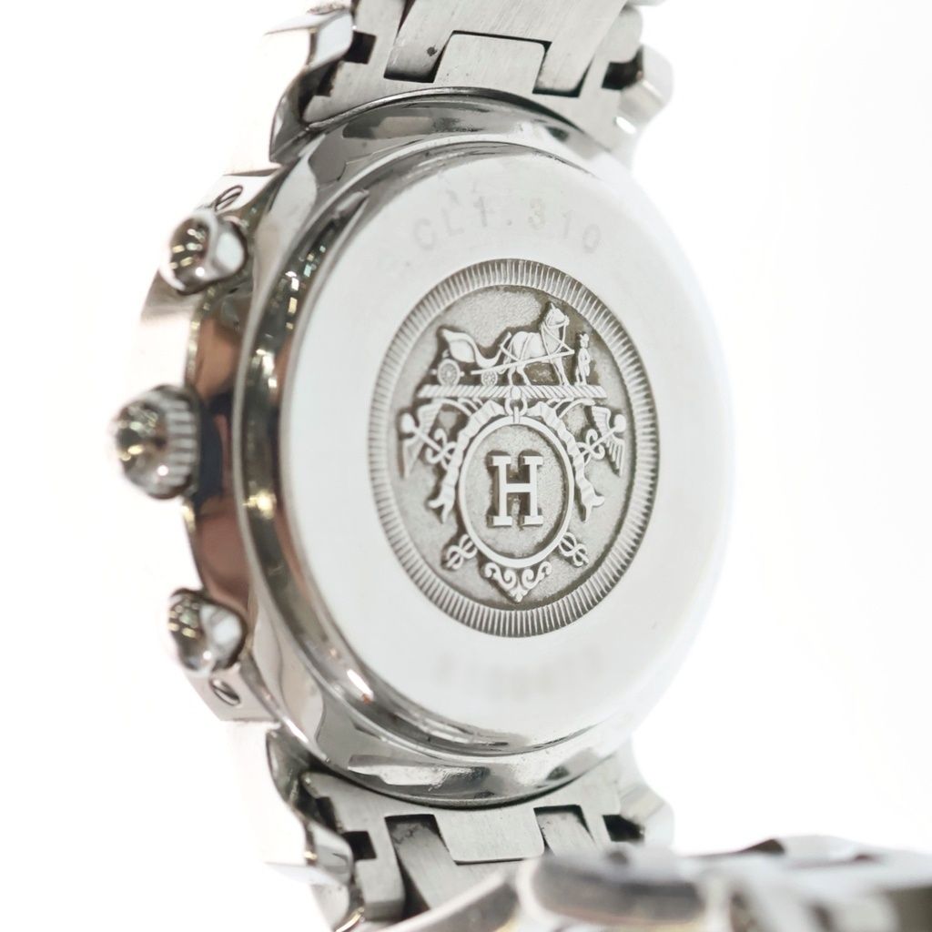 Hermes Clipper Chronograph SS Quartz Stainless Watch Black Dial — view 5