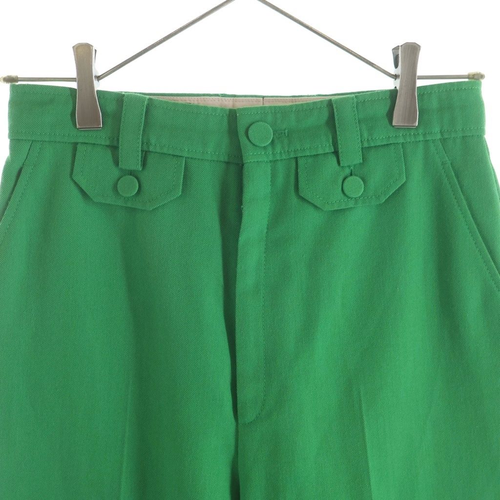 Gucci Resort Collection Wool Blend Flare Trousers Pants Green — view 3
