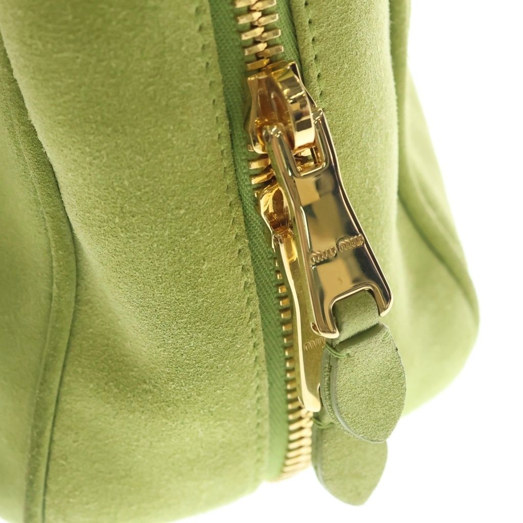 Miu Miu Beau Suede Bag Green — view 6