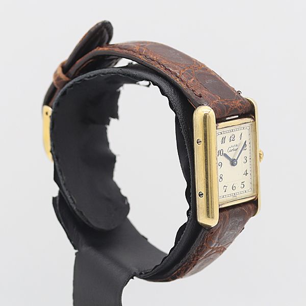 Cartier Must Tank Quartz Ivory Dial Watch — view 2
