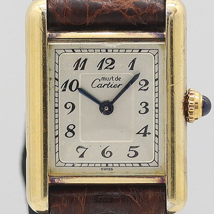 Cartier Must Tank Quartz Ivory Dial Watch