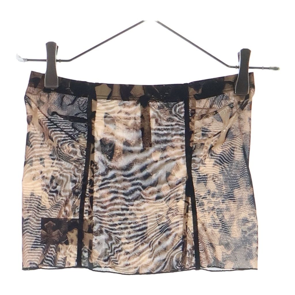 Chrome Hearts Sheer Mesh Tube Top Cross Pattern Brown